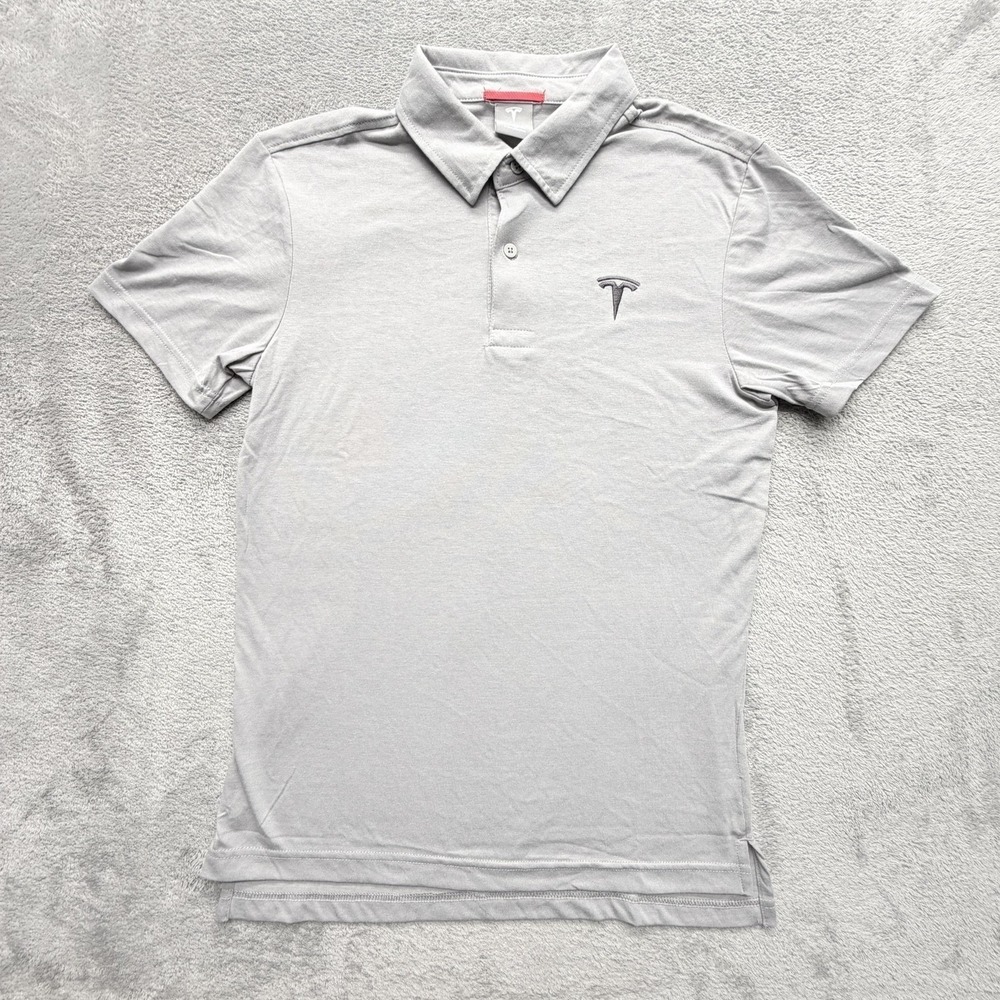 Tesla Polo‎ Shirt Mens 5x Gray Polyester Cotton Embroidered Uniform Employee